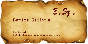 Baricz Szilvia névjegykártya