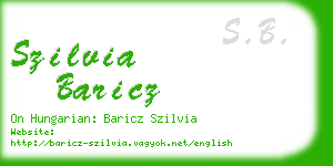 szilvia baricz business card